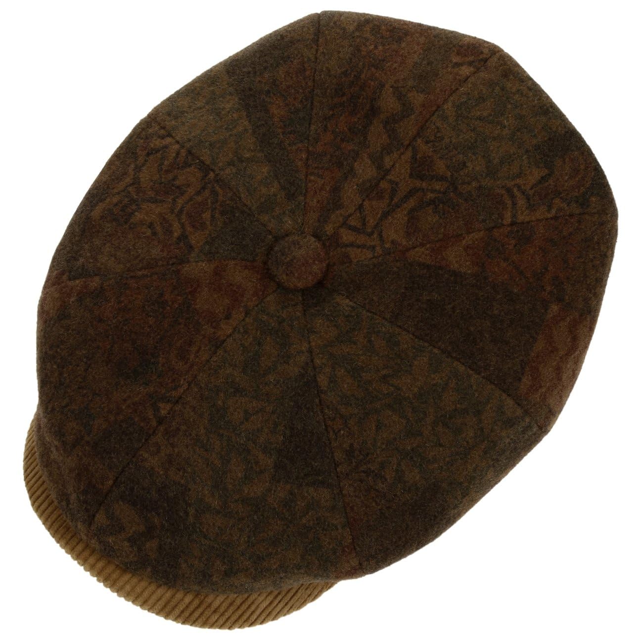 Stetson Hatteras Dark Paisley płaska czapka z daszkiem, męska czapka balonowa, wyprodukowana w UE, z daszkiem, jesień-zima, jesień, zima, rozmiar XXL (62-63 cm), brązowa