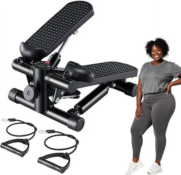 OLIXIS Steppers for Exercise at Home Workout Equipment, Mini Stepper Exercise Machine 300lbs, Twist Step with Resistance Bands, Cardio Weight Loss Equipment Home Fitness