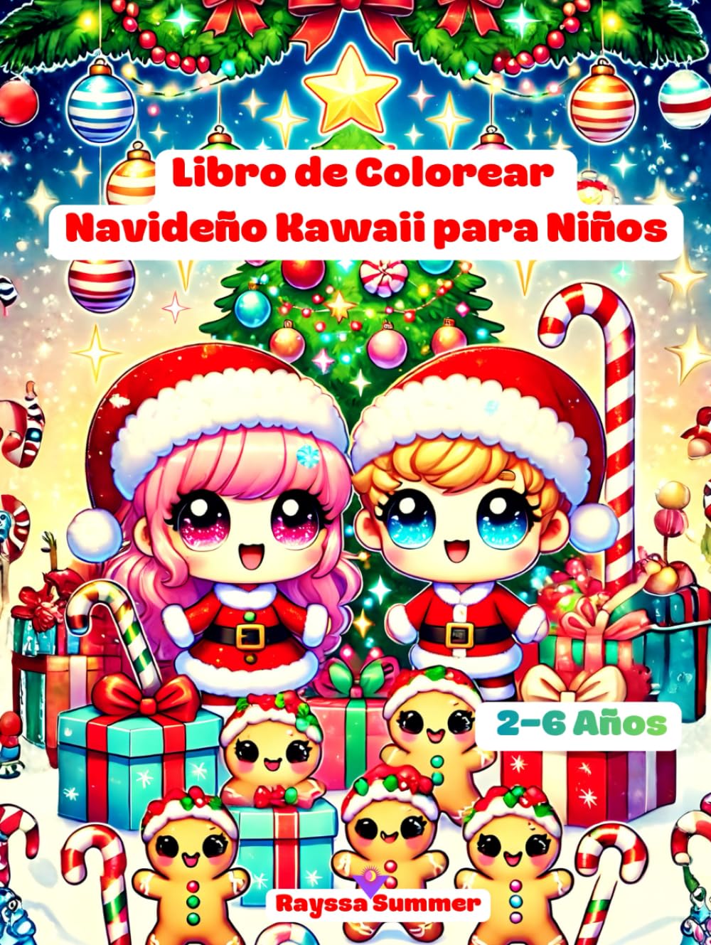 Libro de Colorear Navideño Kawaii para Niños 2-6 Años: ¡Diversión Navideña para Colorear: Papá Noel, Renos, Muñecos de Nieve y Mucho Más!