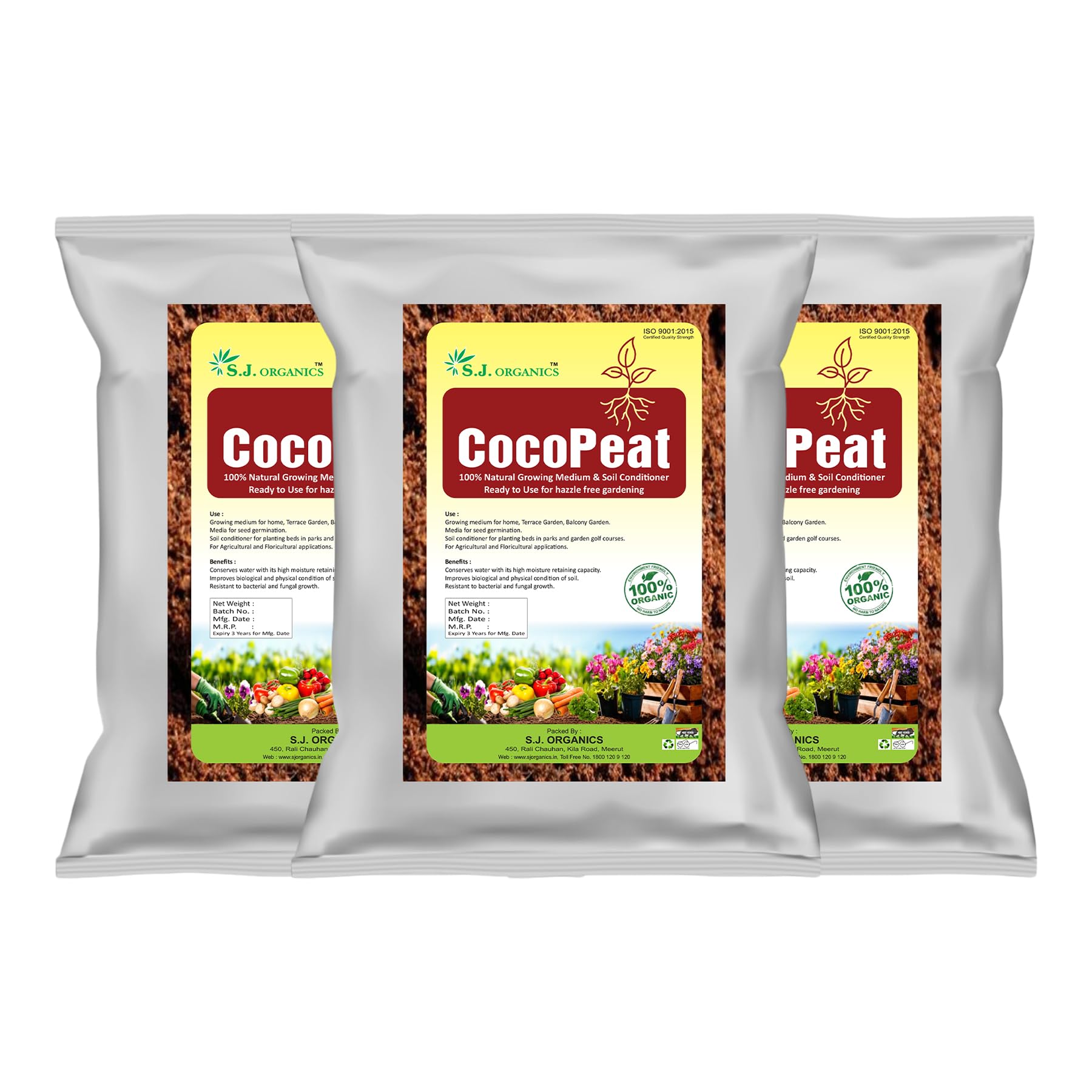 SJ Organics Cocopeat 3kg Ready to use Pack | Natural Coconut Coir Fibres | Organic Fertilizer for Home Gardening and Potted Plants Pack of 3 (3 * 1kg) (B0CPFRLTV4) Amazon Price History, Amazon Price Tracker