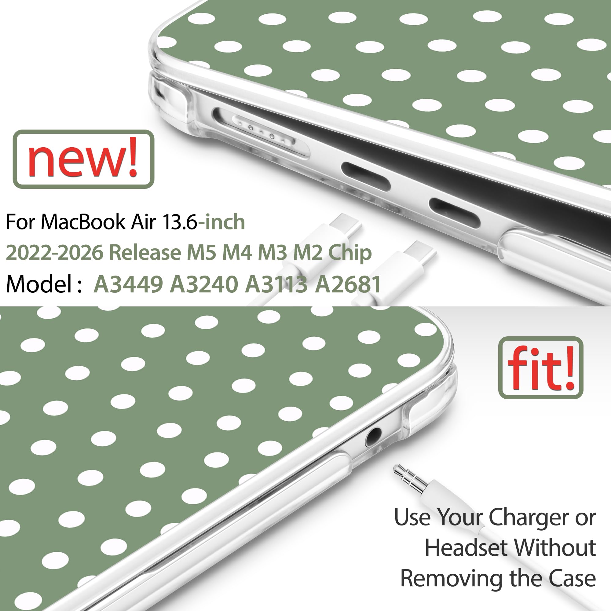 May Chen Custodia per MacBook Air M5/M4/M3/M2 da 33 cm Custodia 2026-2022