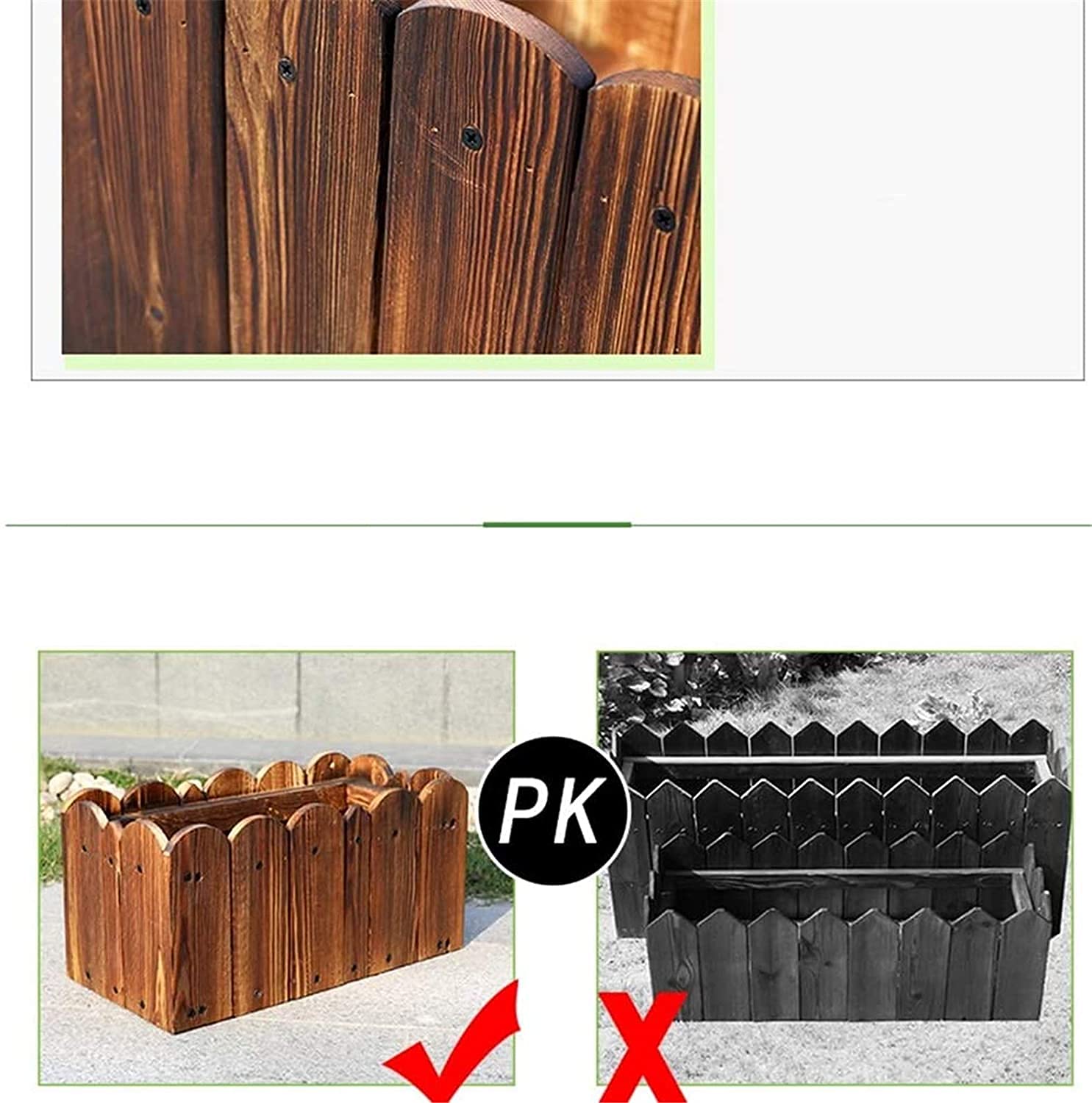 Mesas de Cultivo Balcón al Aire Libre Comedero de Flores Jardinería Caja de plantación de Cama de jardín elevada Caja de plantación (Color:Natural;Size:60X20X30CM)