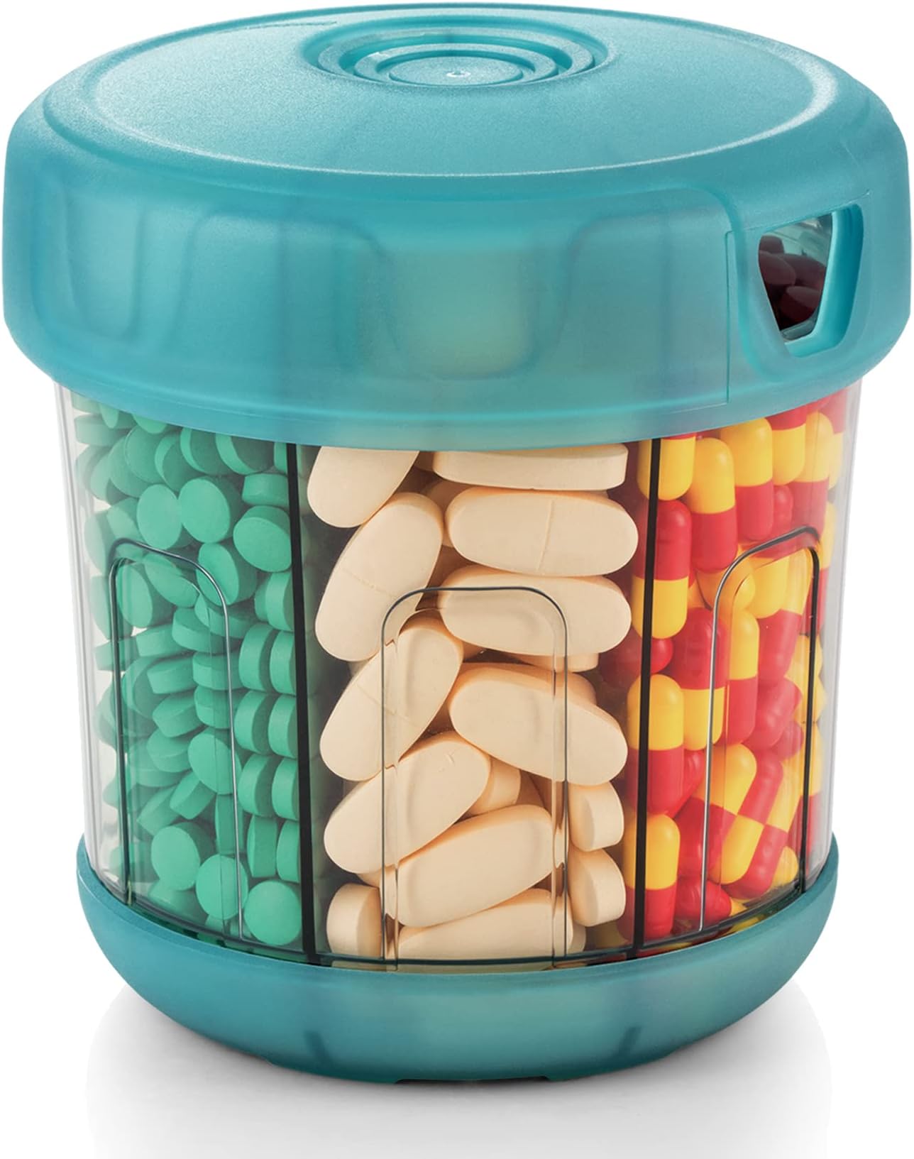 Yaklim Extra Large Supplement Organizer with XL 7 Large Compartments, TPU Soft Lid Easy to Load and to Use Pill Dispenser, 1 Month Jumbo Vitamin Holder Medicine Storage
