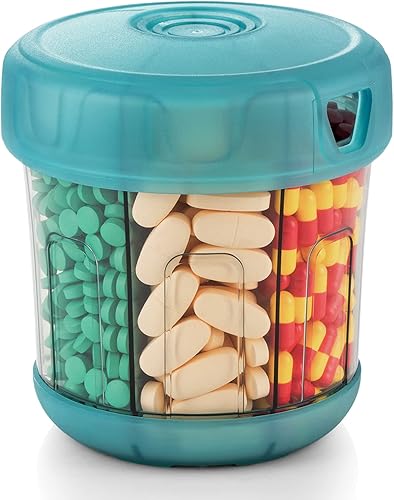 Organizador de suplementos extra grande organizador de vitaminas con 7 compartimentos grandes XL tapa suave de poliuretano termoplástico fácil de Organizador de suplementos extra grande organizador de vitaminas con 7 compartimentos grandes XL tapa suave de poliuretano termoplástico fácil de