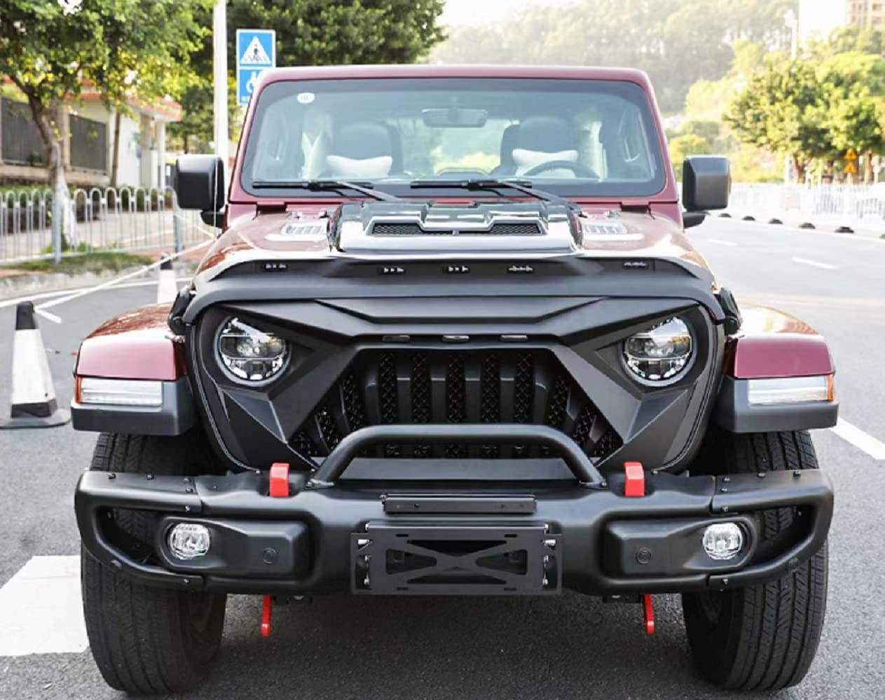 Pare-buffle 10e anniversaire N Tube pour Jeep Wrangler JL (2018-2023) - Pare-chocs avant en acier inoxydable robuste, garde et protection tout-terrain noire (modèle JL1049-2N)