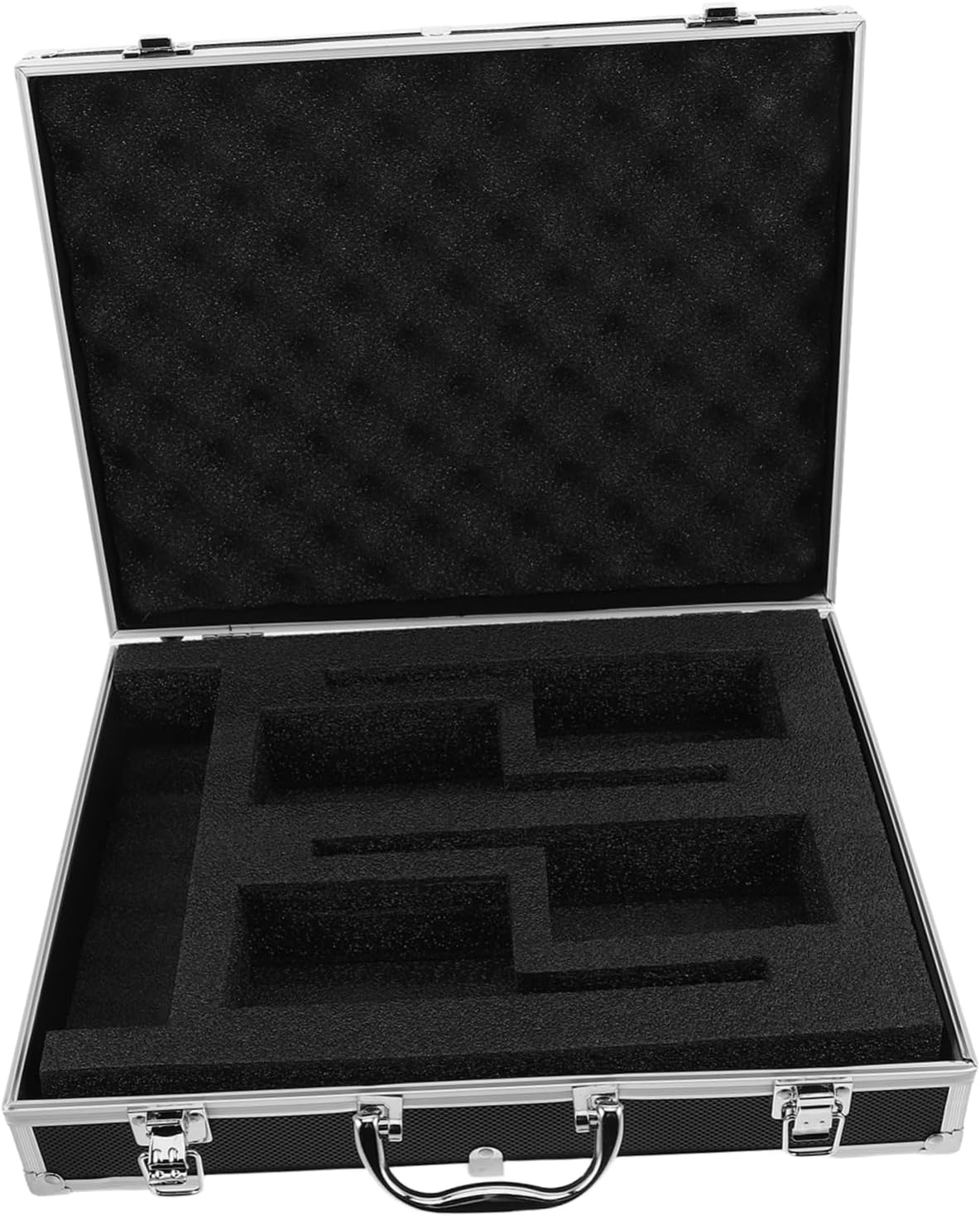 BESTOYARD Microphone Carrying Case Sturdy Aluminum Alloy Storage Box for Mics Accessories Portable Handle for Outdoor Events Secure Locking Mechanism Organized Storage