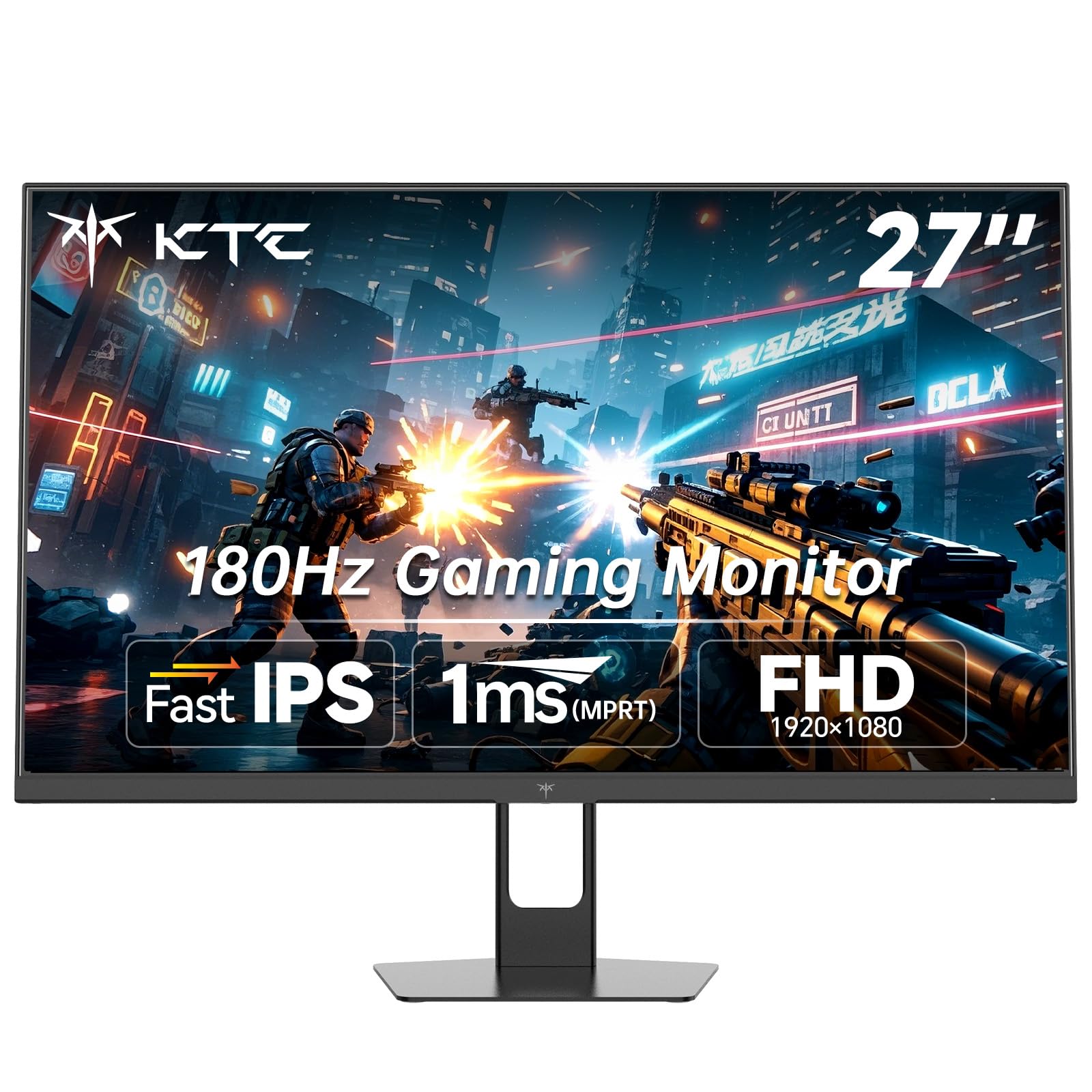KTC Gaming Monitor 27 polegadas 180 Hz 1 m, Fast IPS Screen 1080p