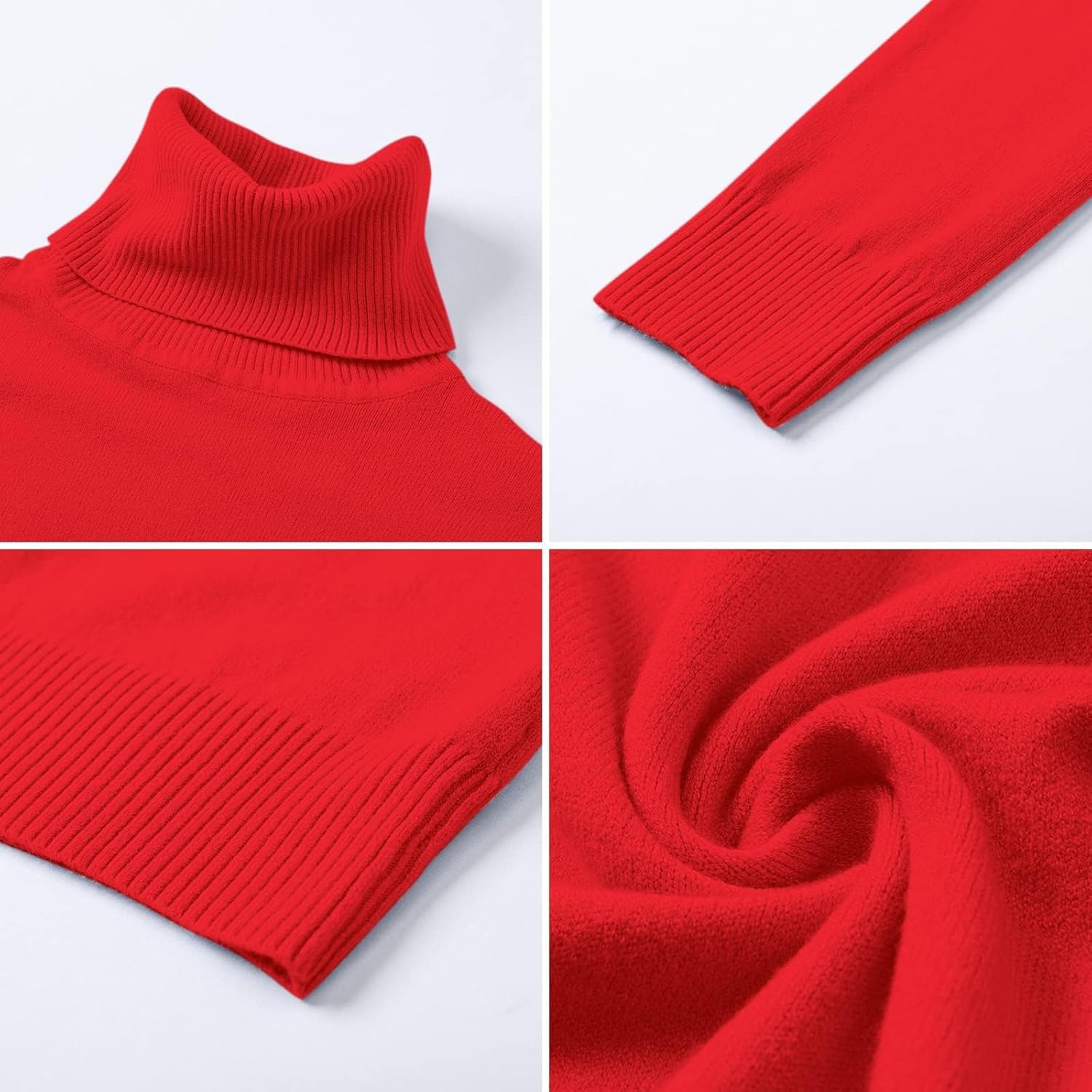 SANGTREE Women's Turtleneck Sweater Long Sleeve Casual Fall Winter Knit Pullover Sweater Top - Image 7