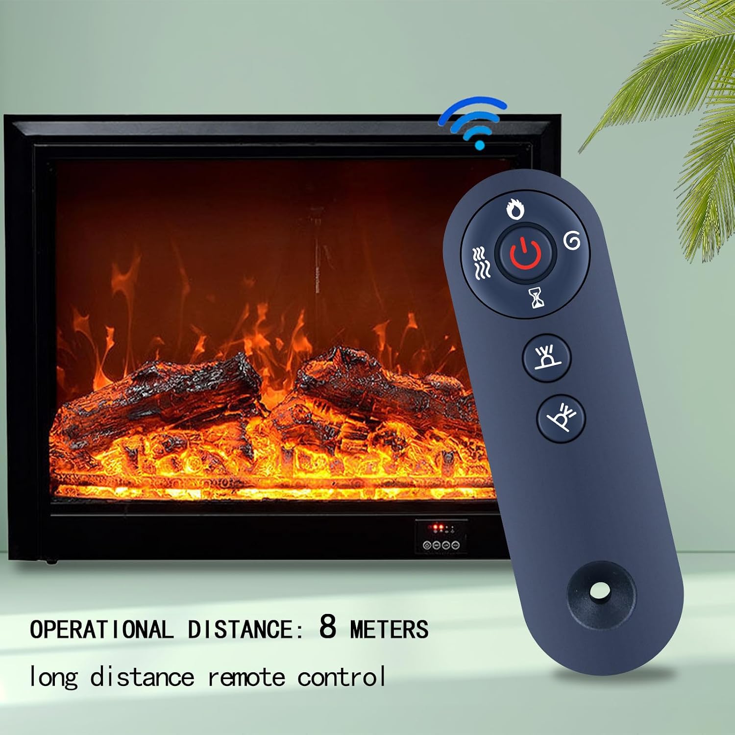 Replacement Remote Control for Vitesse Electric Fireplace Wall Mounted 50-FP-C3, for BREEZEHEAT Fireplace Recessed 72B-GBL-SSDQ 50B-GBL-SSDQ, for LEMBERI Fireplace APFP-2F