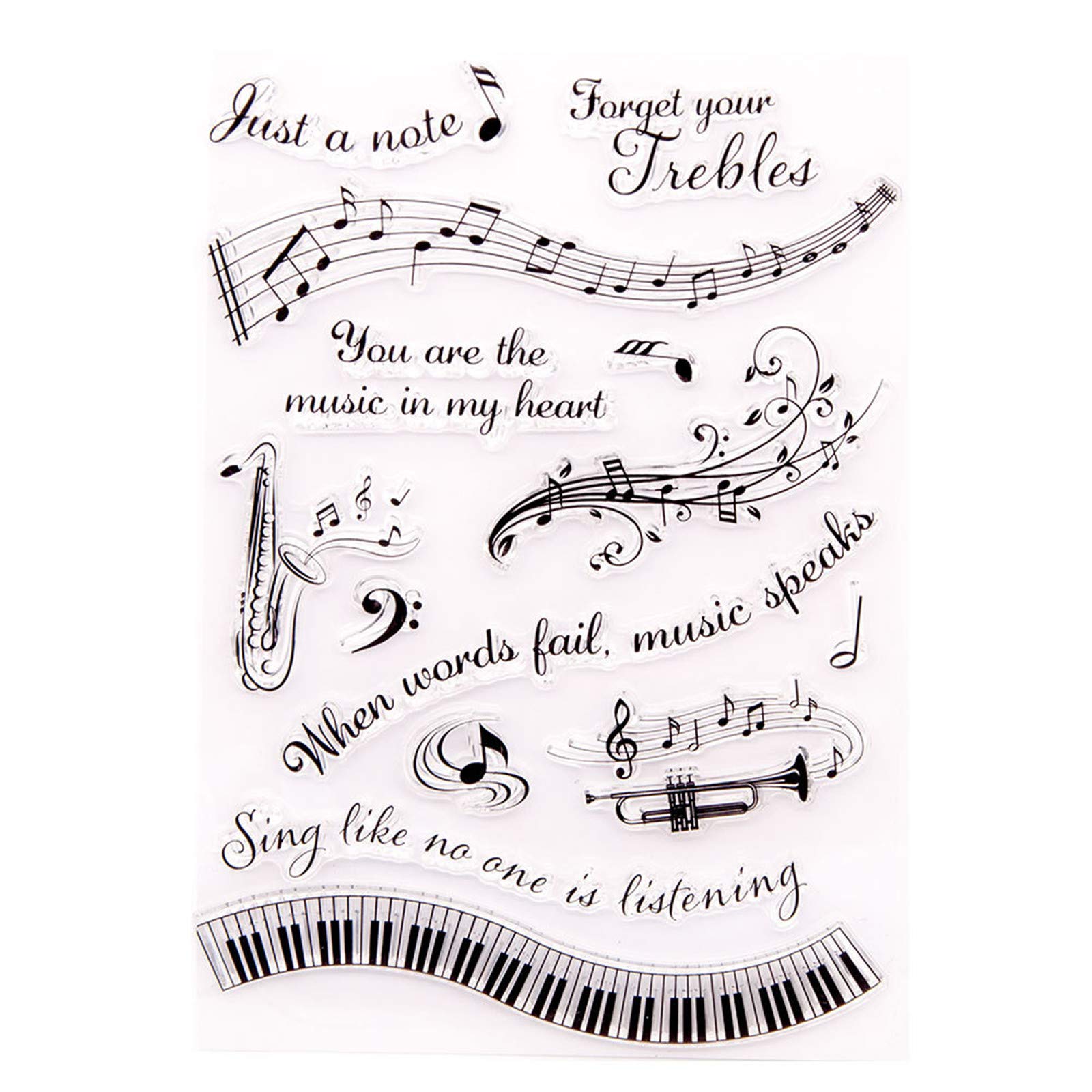 Arrietty Music Speaks Melody Just A Note Singing Music In My Heart Rubber Stamps Clear Stamps For Christmas Card Making Decoration And Diy Scrapbooking Rubber Stamps For Crafts
