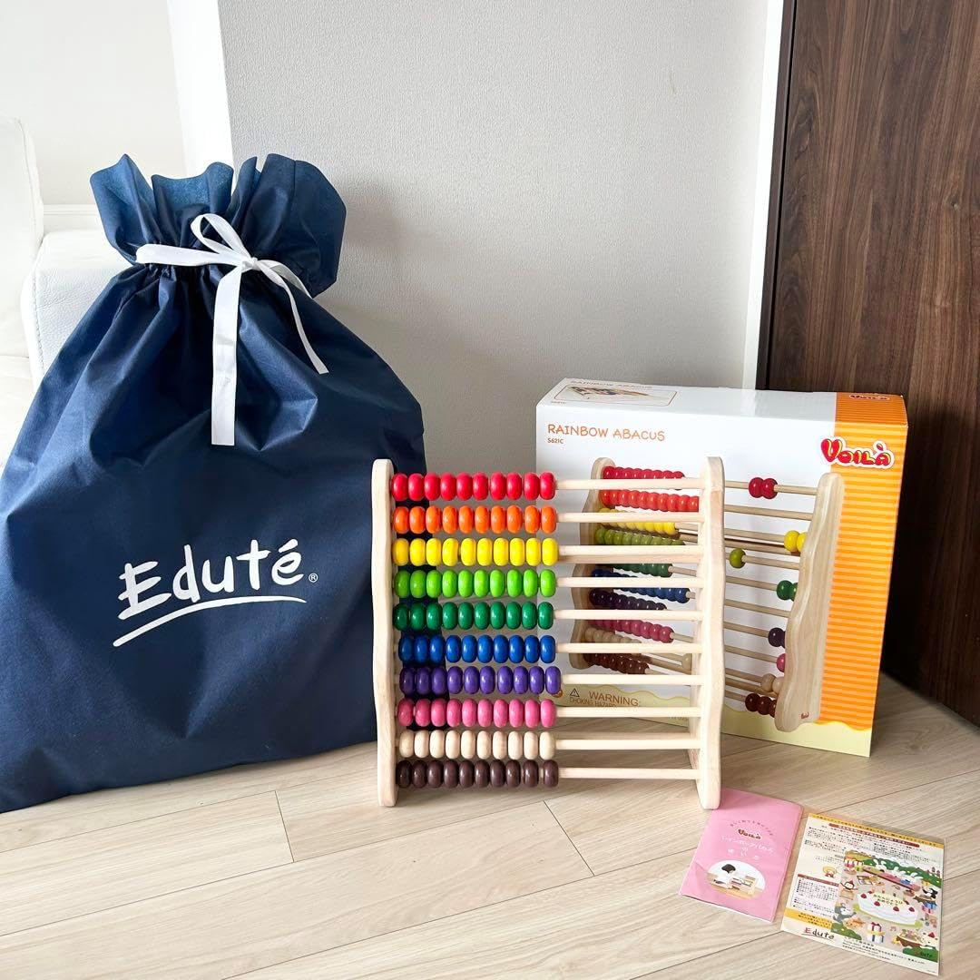 未使用 edute エデュテ 100玉そろばん レインボーアバカス ボイラ