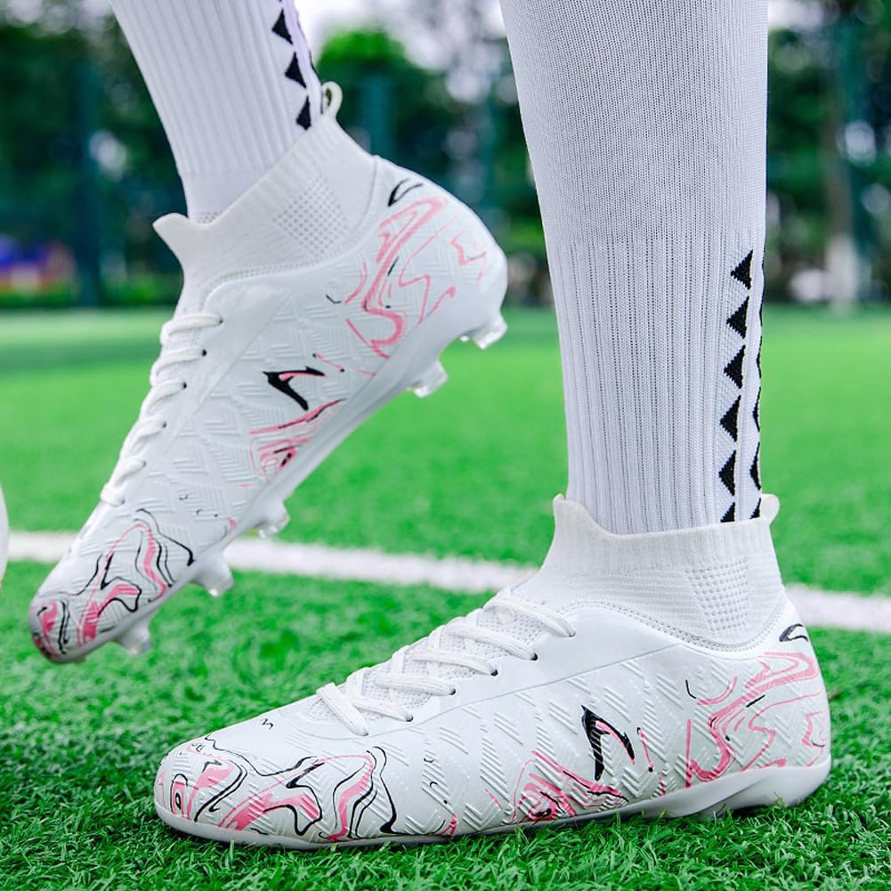 Unisex's Fashion Sports High-Top FG Trainers Cleats Football Sneakers Long Studs SG Soccer Shoes
