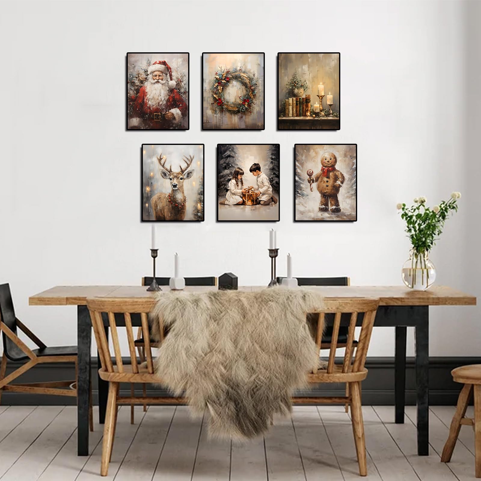 Amazon.com: Christmas Wall Art set of 6 Christmas Pictures Wall