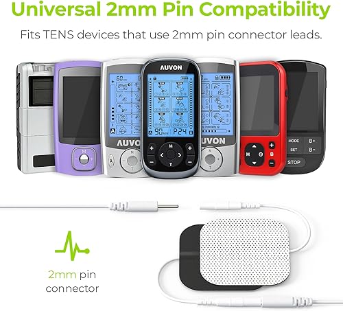 Miniatura 5 de AUVON - Almohadillas para electrodos para unidad TENS con rendimiento autoadherible mejorado y diseño amigable para la piel para electroterapia