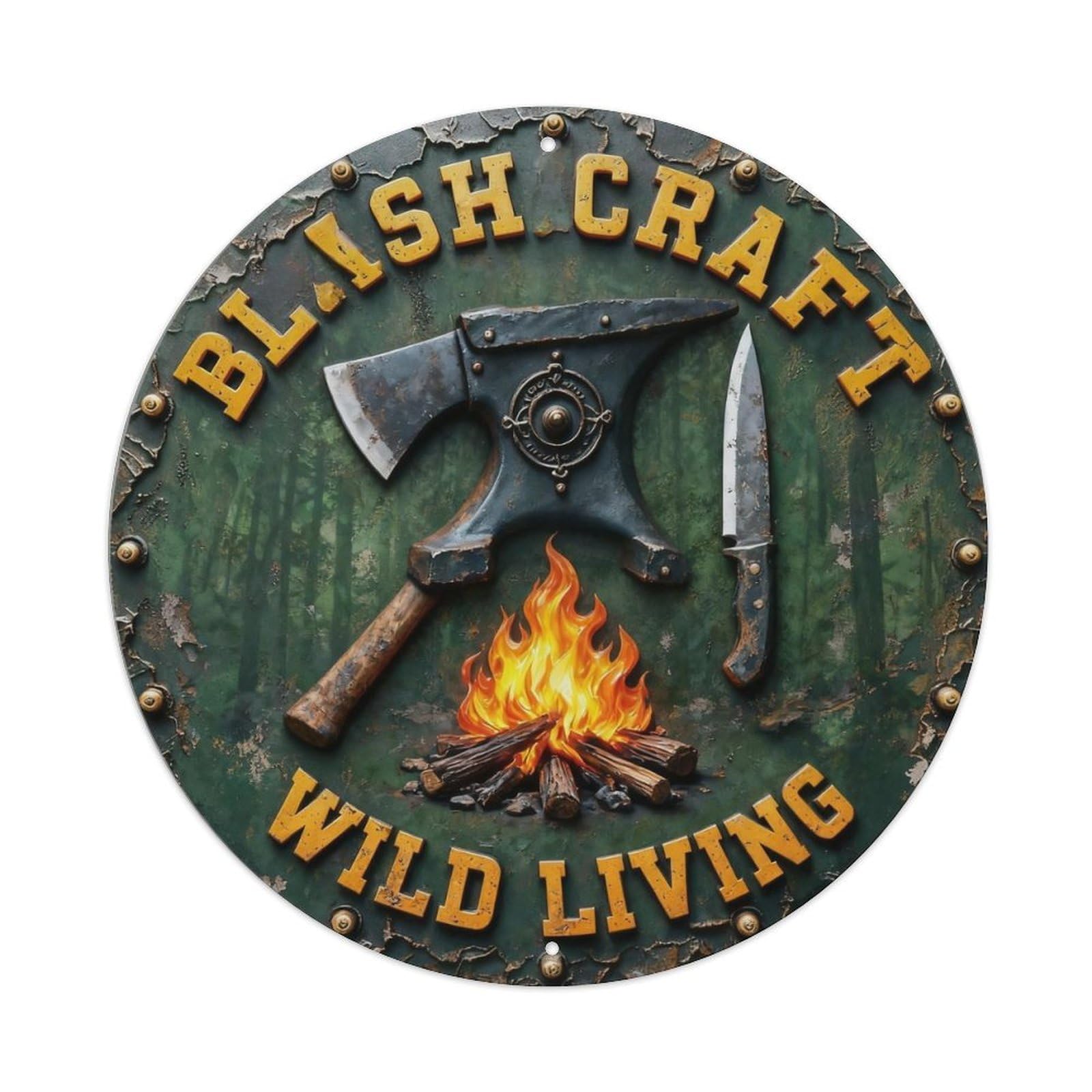 Bush Craft Wild Living Metal Tin Sign Plaque