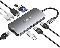 MOKiN 9-in-1 USB C Hub for MacBook Pro/Air: 4K HDMI, 100W PD Charging, Gigabit Ethernet, SD/TF, 3 USB 3.0 Ports