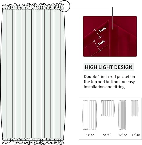 Miniatura 428 de DWCN Cortinas para puerta francesa: cortina térmica con bolsillo para barra para puertas con ventana de cristal, puertas de cocina y patio