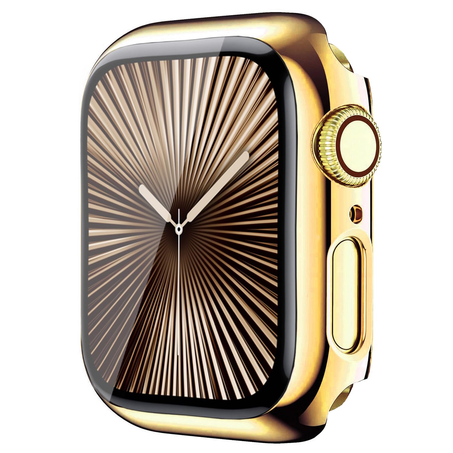 HANKN 42mm Hard Plated Case for Apple Watch Series 11 10 42mm Tempered Glass Screen Protector Case Full