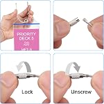 Cruise Luggage Tag Holders, Wisdompro 5 Pack Clear Waterproof PVC Pouch with Zip Seal and Steel Loops for Cruise Ships, Travel - Blue Zip