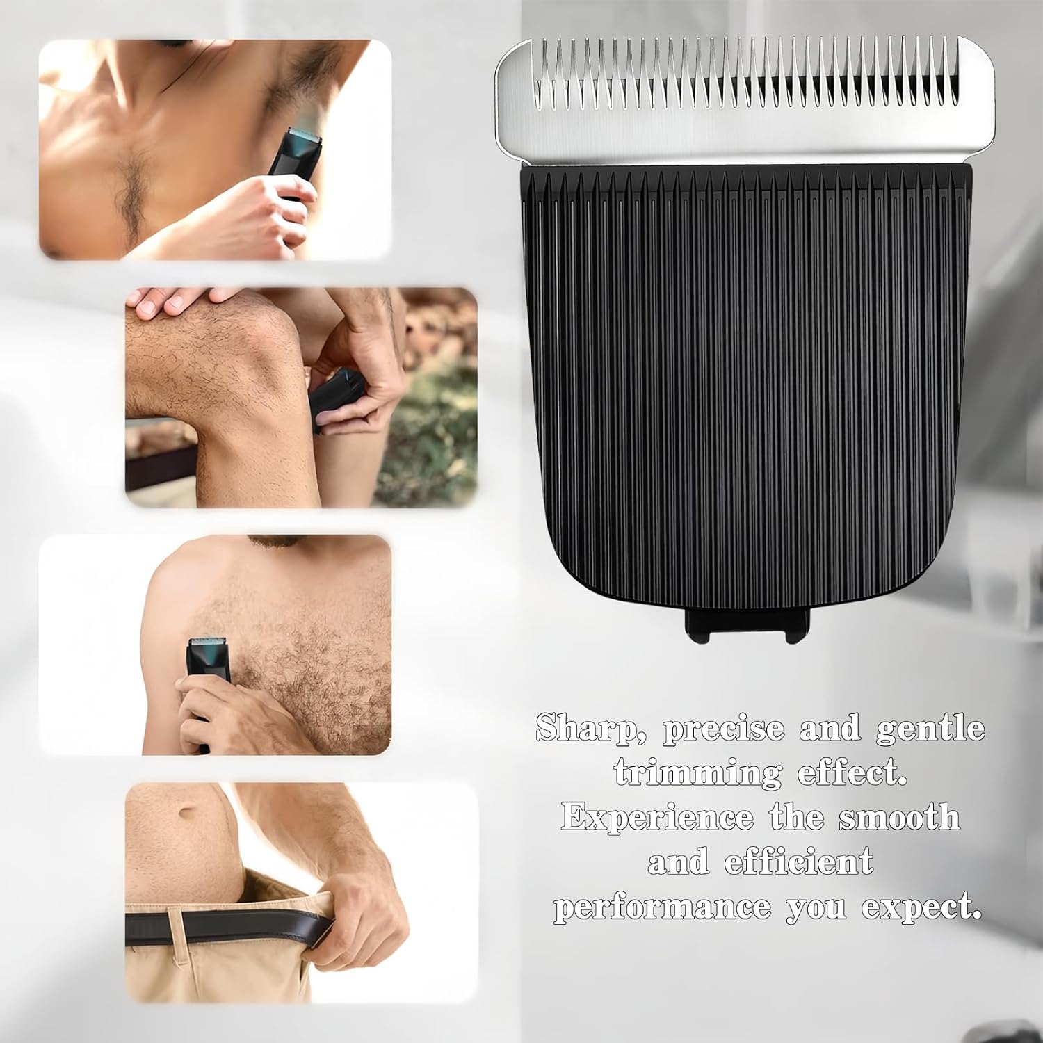 Trimmer Replacement Blades，Compatible with Manscaped Lawn Mower Electric Groin Hair Trimmer 4.0 3.0 2.0 Replacement Blade (Black 4 Pack)