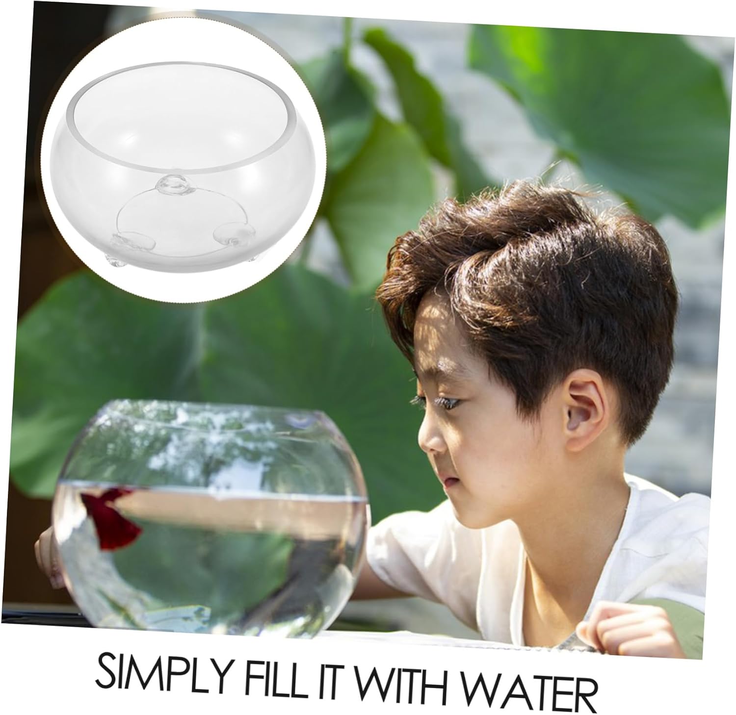 Hemoton Terrarium Glass Fish Bowl Vase for Hydroponic Plants and Decorative Centerpiece Round Glass Aquarium for Home Office Wedding Decor