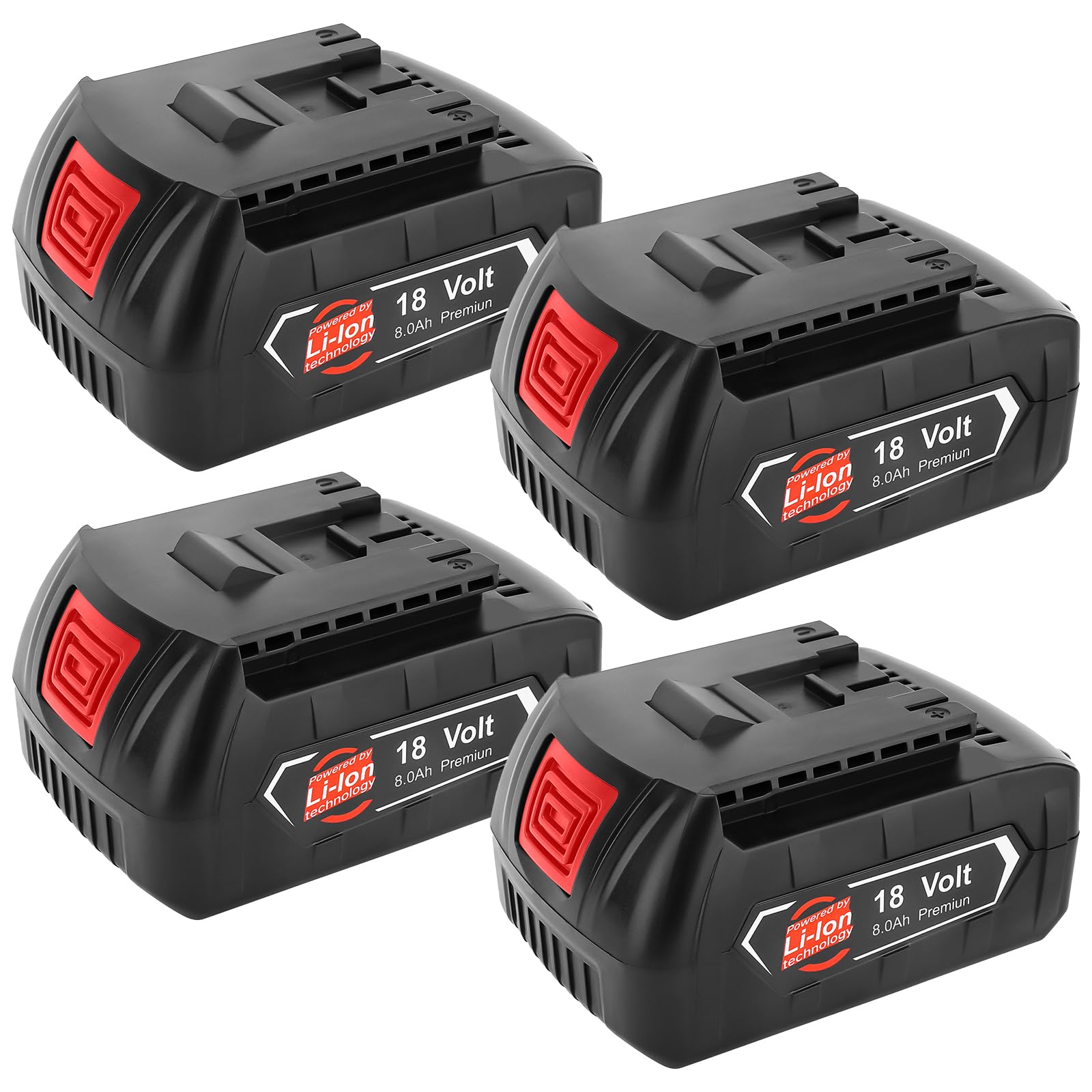 TOPBATT 6Stück 8000mAh kompatibel für Bosch Akku Professional 18V System Akku GBA