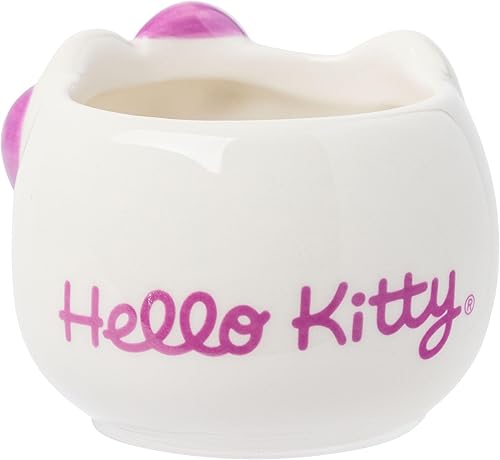 Miniatura 9 de Silver Buffalo Hello Kitty Face - Juego de 4 mini tazas de cerámica esculpida, color rojo, 3.5 onzas