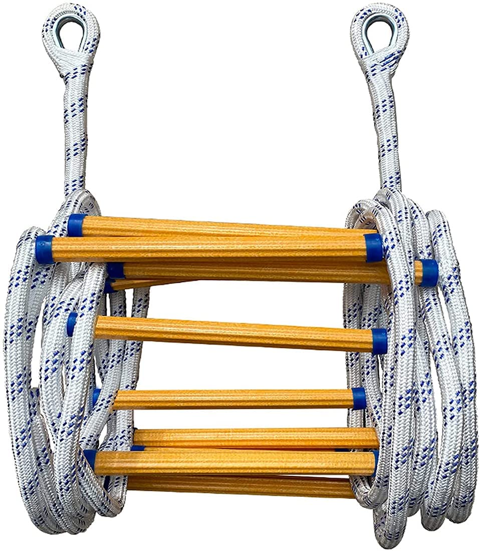 Scala antincendio 30 m Emerncy Rope Ladder ignifugo Scala di sicurezza per Evacuat rapida 8 m (8 m) Lunghezza ideale per uso domestico e ufficio
