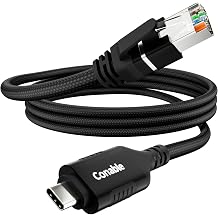 USB C إلى كابل إيثرنت 10 FT، USB نوع C إلى RJ45 نايلون مضفر الحبل، جيجابت متصلة مباشرة، USB-C إلى محول الإنترنت الشبكة، متوافق مع ماك بوك برو، باد برو، الهاتف الذكي، الكمبيوتر المحمول، الكمبيوتر