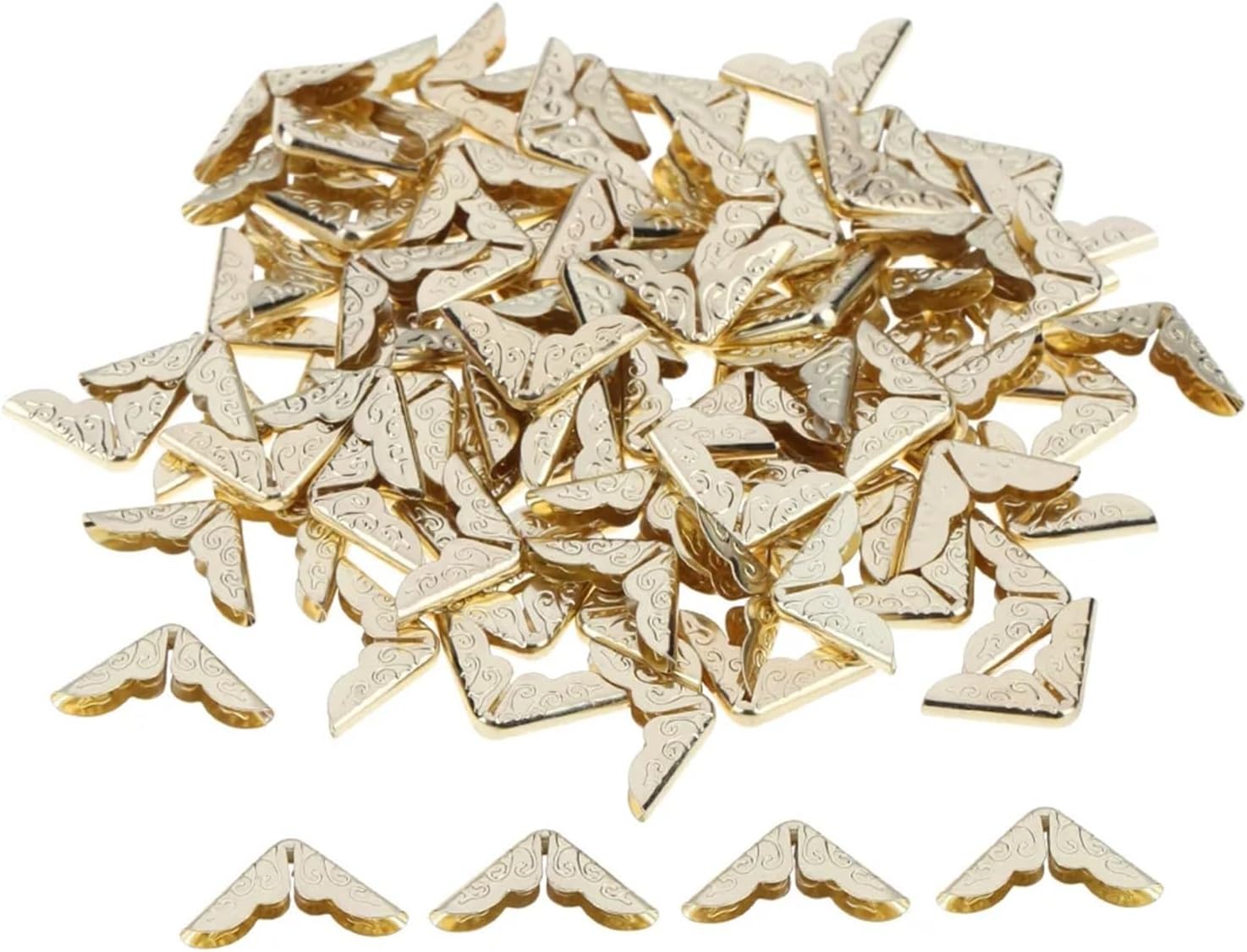 Book Corner Protectors 500pcs Card File Menu Metal Book Laptop Corner Protector Tone Scrapbooking Albums Protectors Scrapbooks Photo(Gold)