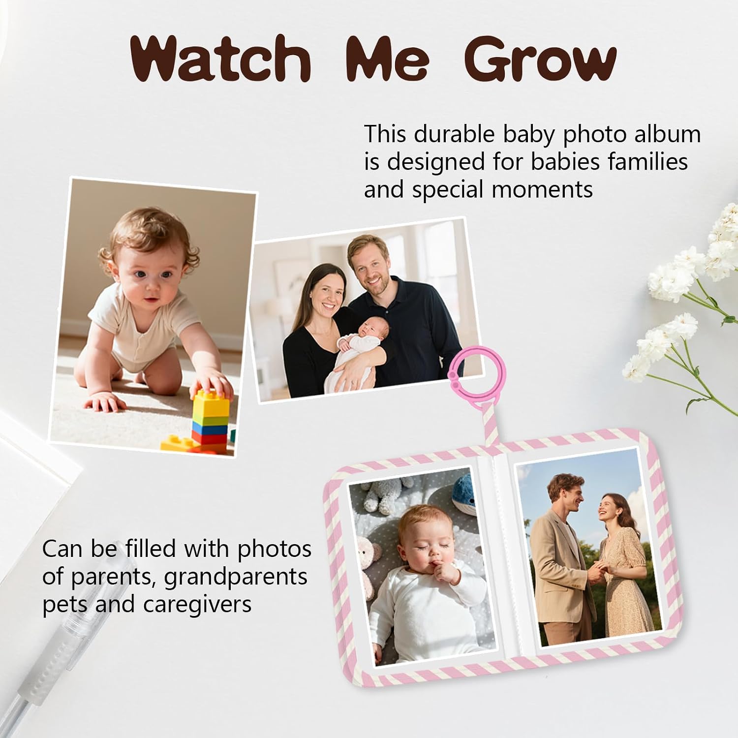 Dance Baby Photo Album, My First Family Soft Photo Album For Baby,Babies Cloth Photo Book Memory Keepsake Shower, First Year Babies Gift Pictures Holds for Newborn Toddler Kids 5.5x7 inches