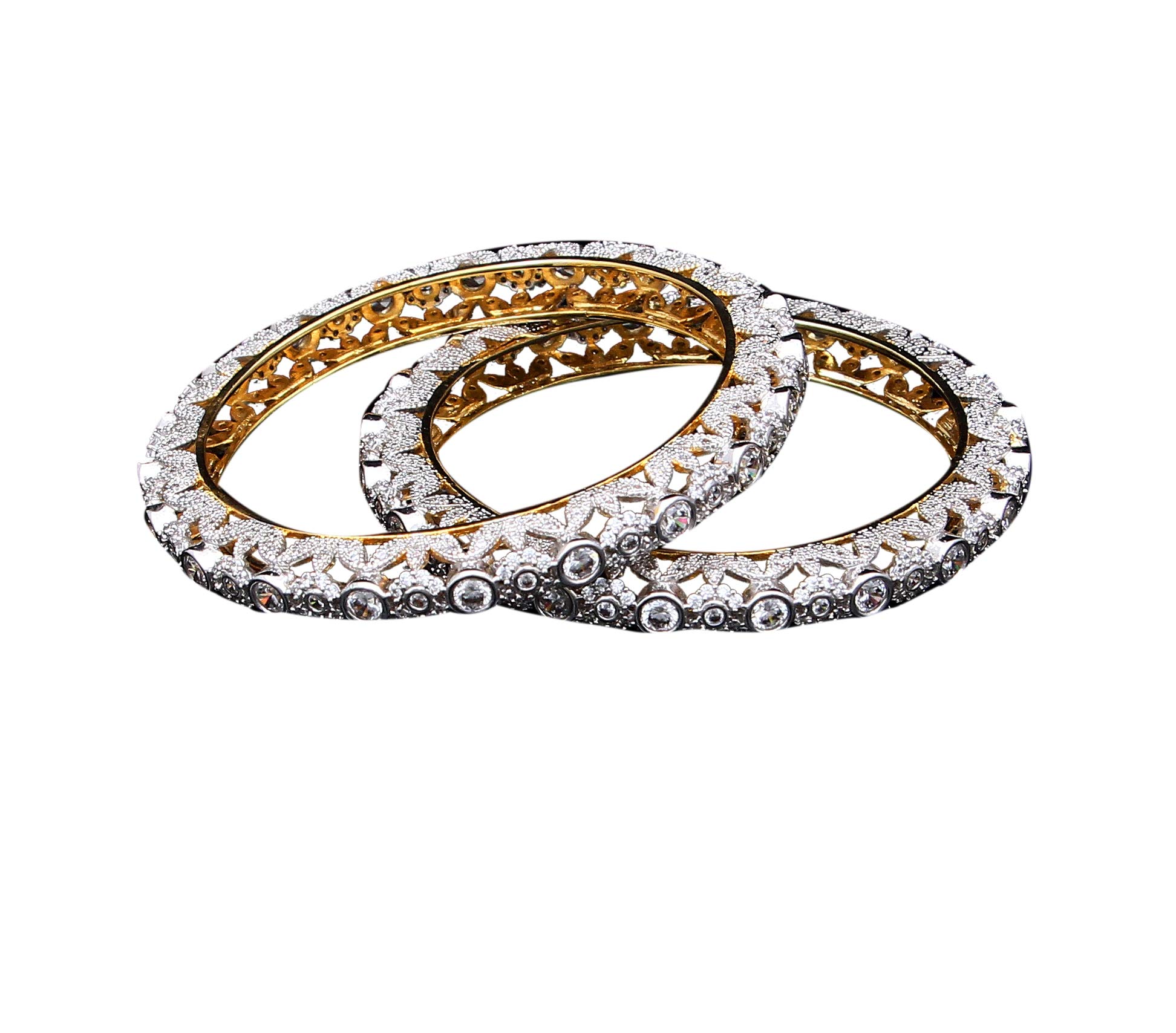 55Carat Brazaletes de circonita cúbica con diamantes americanos para mujer, nuevo aspecto, diseño de niñas hecho a mano, joyería de moda antigua Kangan