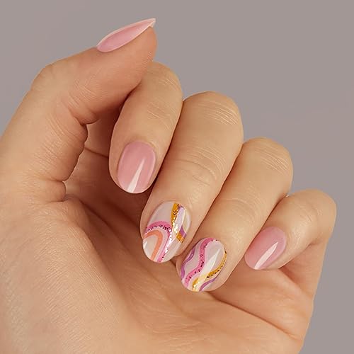 Miniatura 9 de Dashing Diva Glaze - Tiras de uñas de gel semicuradas, color mármol esmeralda, funcionan con cualquier lámpara LED de larga duración, resistentes al