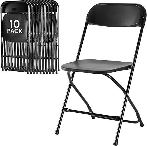 Vista 26 de DUMOS Paquete de 10 sillas plegables acolchadas de cuero, asiento comercial apilable portátil para interiores y exteriores con marco de acero, Caqui