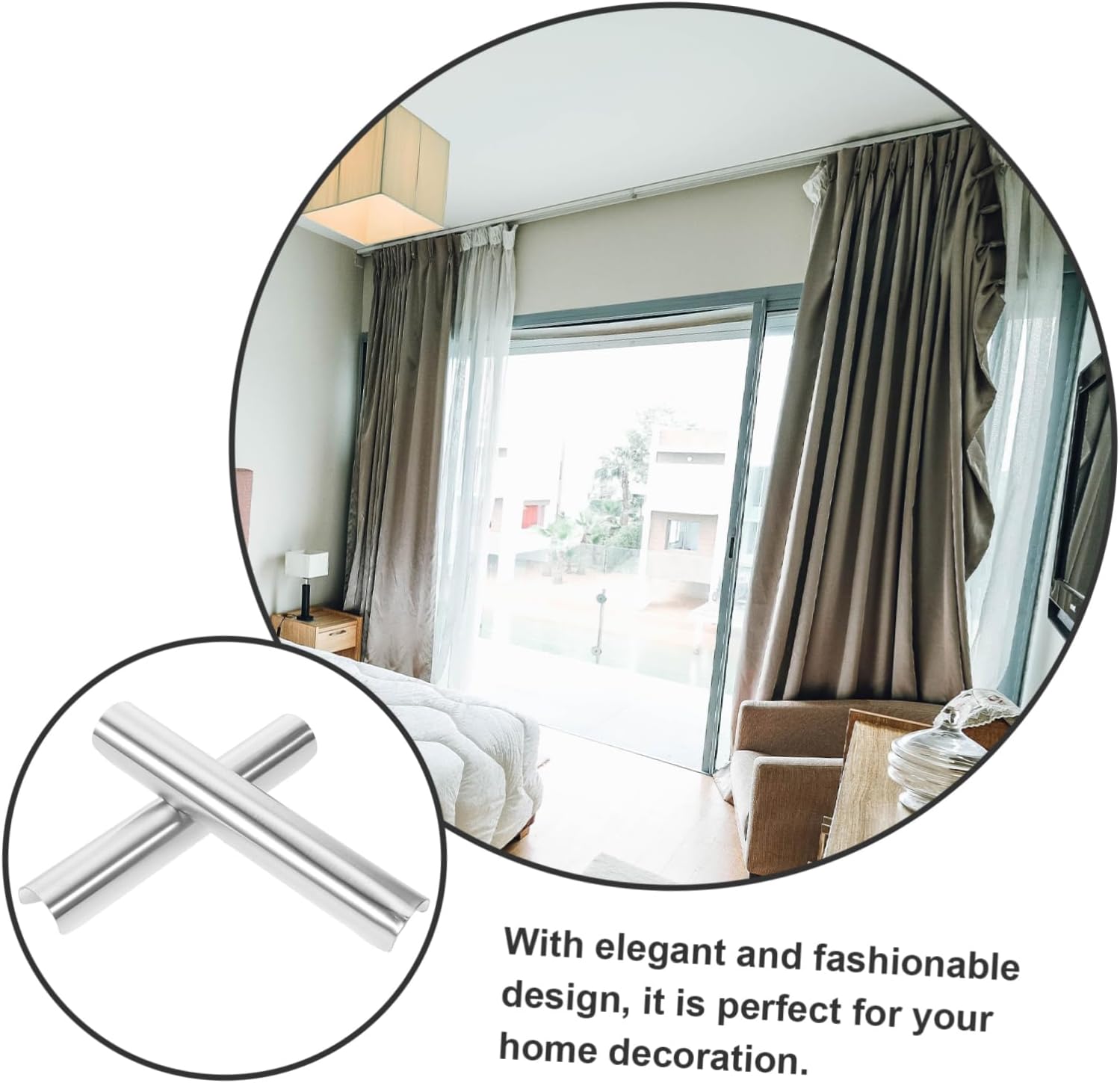 ORFOFE 10pcs Curtain Rod Joints Drapery Rod Connectors Easy to Install for Home Decor for Window Treatments and