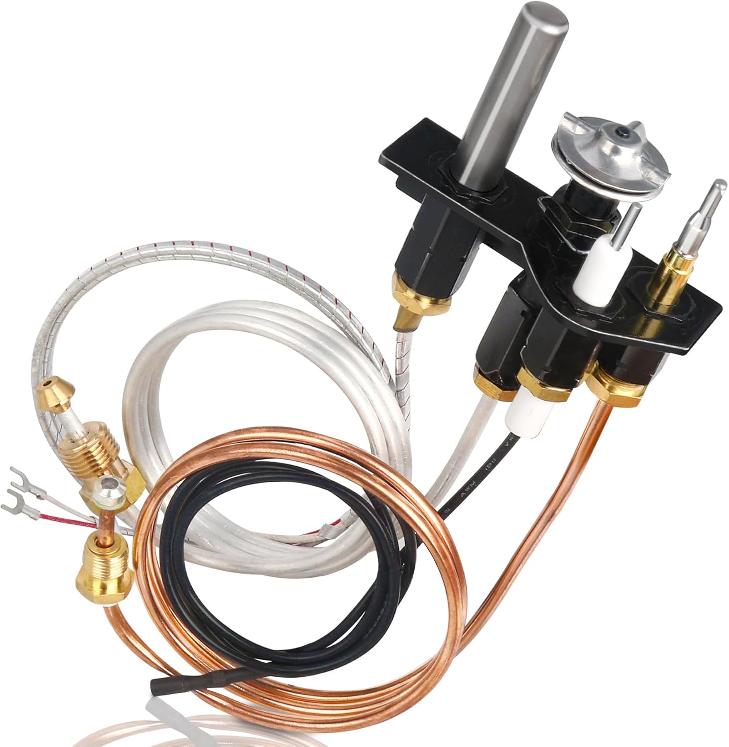 Gas Fireplace Pilot Assembly for Quadrafire Heatilator Heat-N-Glo Thermocouple Replacement Parts Heat and Glo Furnace Thermopile Accessory (4021-737 Propane Gas)