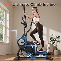 Vista 3 de YOSUDA Elliptical Exercise Machine, 3-in-1 (Elliptical + Cardio Climber + Stair Stepper) Elliptical Machine for Home with 45°Incline, 15.5 in