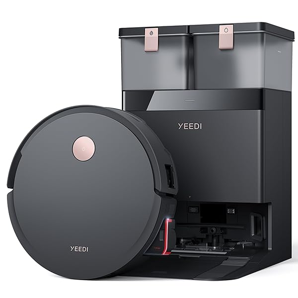 Yeedi S14 Plus Robot Vacuum and Mop, 18,000Pa Suction, OZMO Roller Mopping, ZeroTangle 2.0, TruEdge 3D Sensor, All-in-One Station with Auto Hot Water Washing & Self-Drying, Black