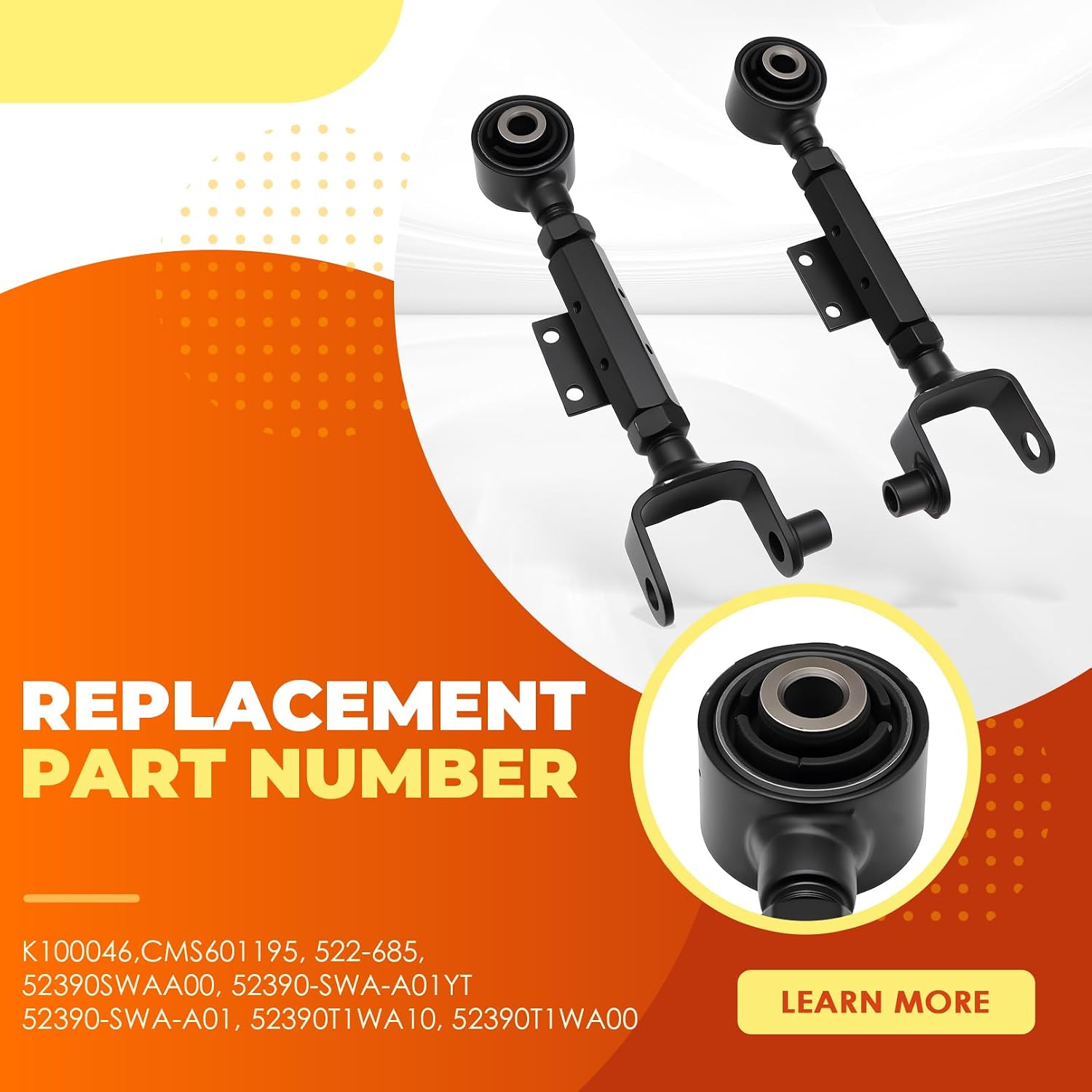 2 PCS Rear Upper Adjustable Alignment Camber Control Arm Kit Compatible with CR-V 2007-2016 Element 2003-2017 522-685 2390SWAA00 K100046