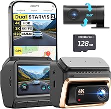 DDPAI Z60 Pro Car Dashcam Front Rear 4K+1080P Dual Starvis 2 HDR, 32GB Built-in eMMC + Free 128GB Card, AI-ISP Night Vision, 4G LTE, WiFi 5GHz GPS, 24H Parking Mode, 3 Inch IPS