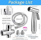 Handheld Bidet Sprayer Kit - Stainless Steel Douche Muslim Shower Spray with Hose Bidet for Toilet Cleaning, Pet Bath, Personal Hygiene - 2