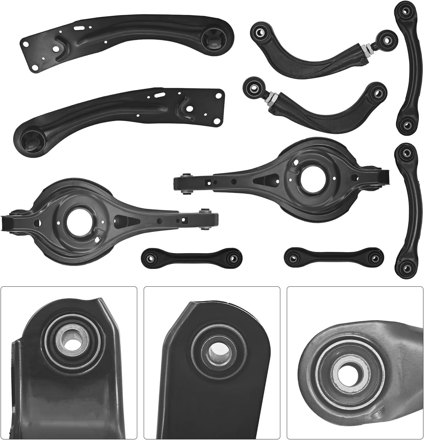 10 PCS Rear Upper and Lower Suspension Kit Control Arms Set Compatible with Ford Escape 2013-2019, Replace# CV6Z5500J, BV6Z5500A, CV6Z5500L, 6V6Z5500N