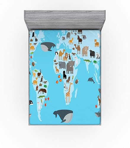 Miniatura 10 de Ambesonne Jack Russell - Sábana bajera ajustable, diseño de perro con texto en inglés "All You Need is My Love Words", diseño de animales de raza