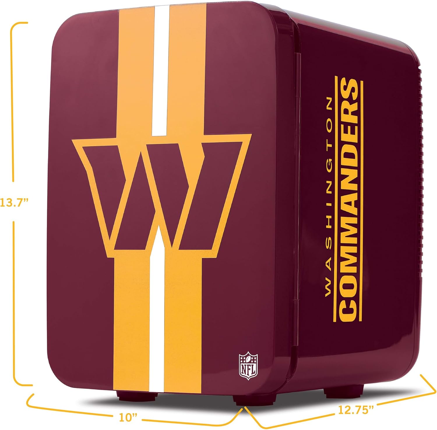 Ukonic NFL Seattle Seahawks 15-Can Mini Fridge 10L – AC/DC Powered, Official Team Colors & Logo, Portable Cooler for Tailgates, Home, Office, or Car
