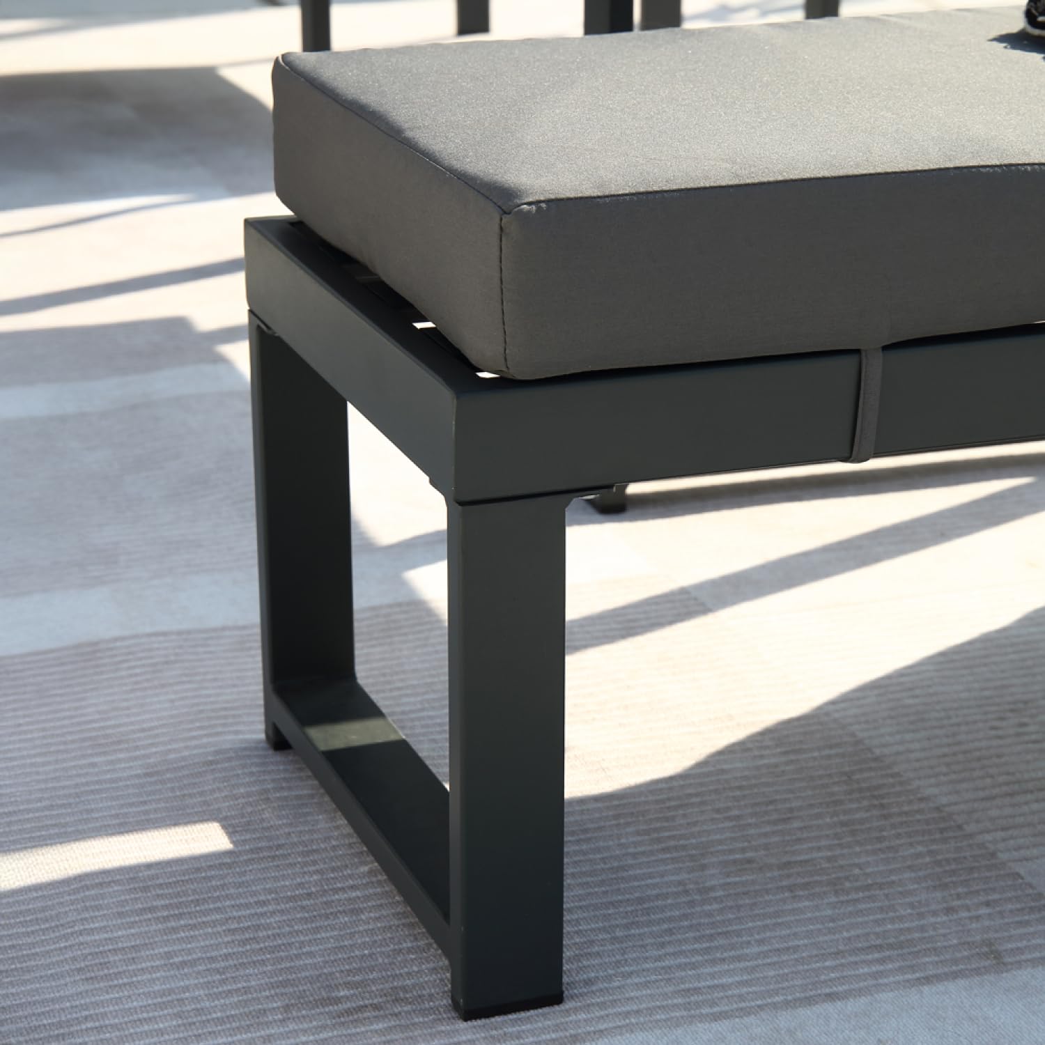 CONCEPT USINE Salon de Jardin Marbella Acier 6 Places Gris Anthracite