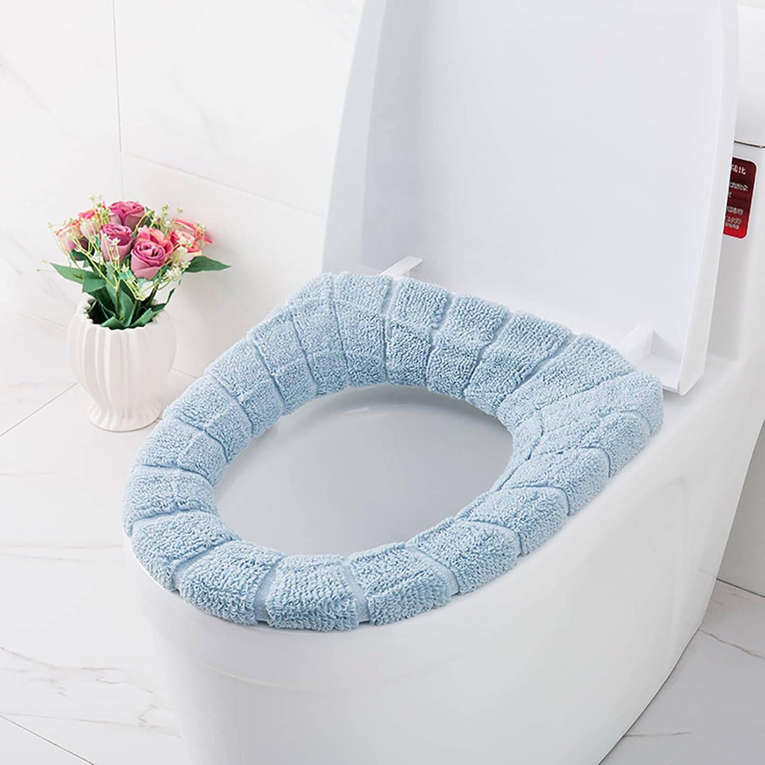 Toilet Seat Cushion, Toilet Seat Cover Winter Soft Warm Acrylic Fiber Closestool Mat Toilet Lid Cover for Home Blue 30cm/11.81" : Home & Kitchen