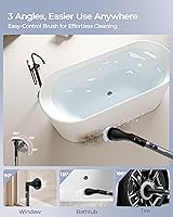 Vista 4 de MayKing Electric Spin Scrubber with 9 Brush Heads, 3-Angle & 4-Length Adjustable Cordless Power Scrubber, 3-Speed & Battery LED Display, Electric