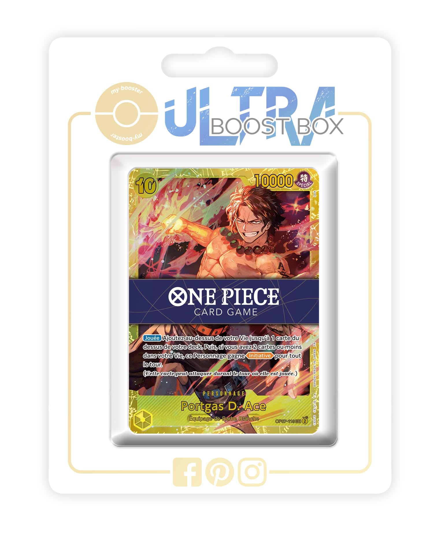 Portgas D. Ace OP07-119 Secrète - Ultraboost X One Piece The Best Vol.2 (PRB-02) - Coffret de 10 Cartes One Piece Françaises
