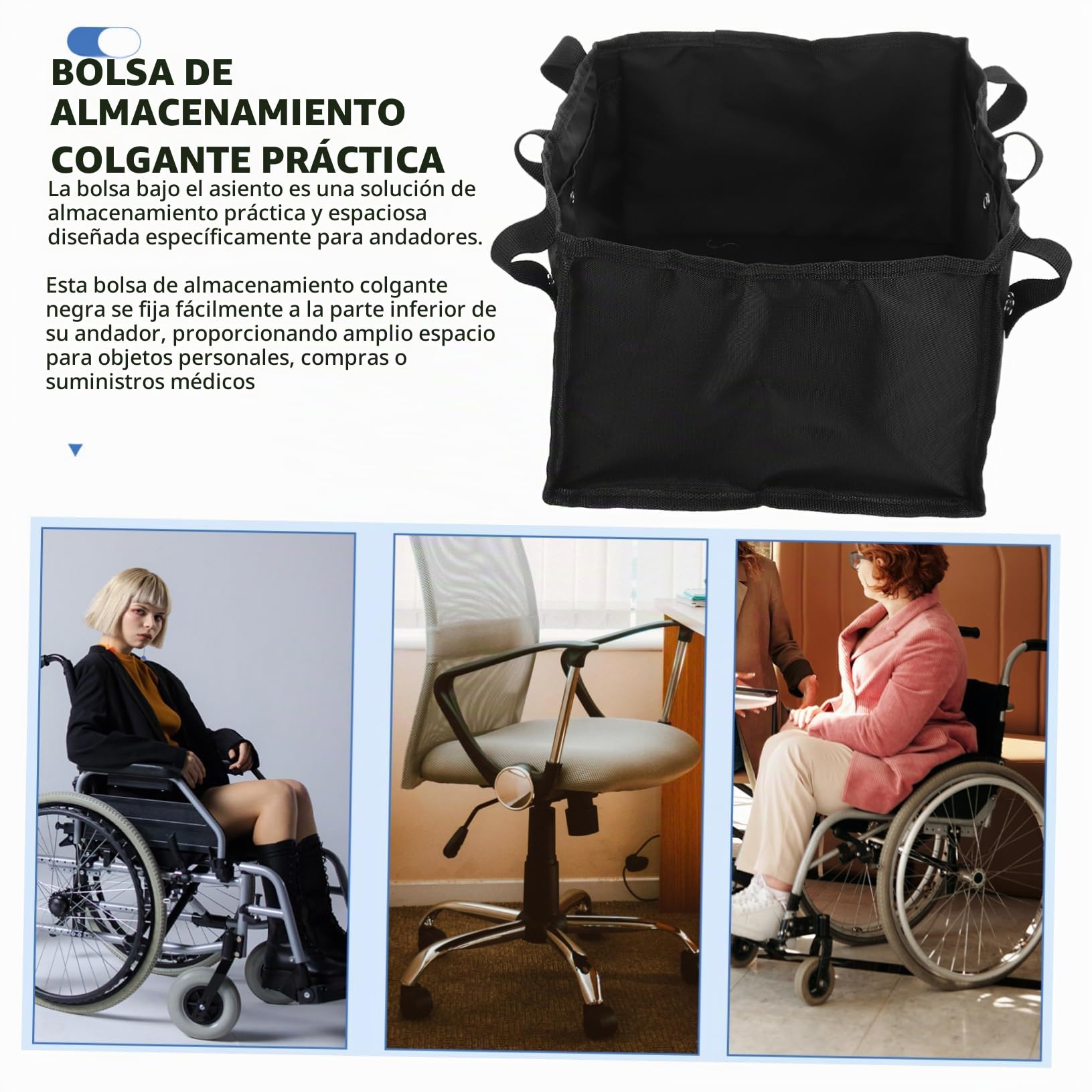 Holibanna Bolsa Colgante Para Guardar Ayudas Para Caminar Bolsa Para Guardar Andadores Cestas Para Andadores Bolsa Para Accesorios De Andadores Bolsa Para Accesorios De Andadores Bolsa