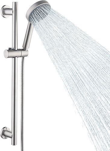 Vista 10 de KES Soporte de cabezal de ducha ajustable con combo de barra deslizante, cabezal de ducha de mano con manguera, kit de ducha de mano de 5 funciones